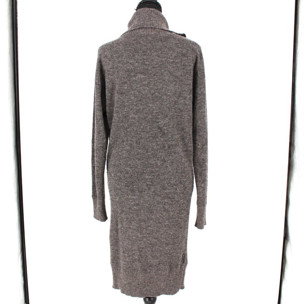 Giorgio Armani Jeans Grey Alpaca Blend Layered Cowl Neckline Sweater Dress M 42 - Picture 6 of 8